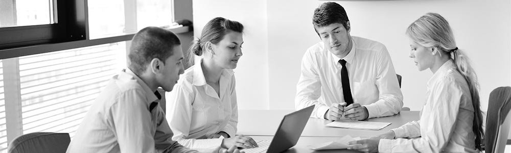 employees meeting in office
